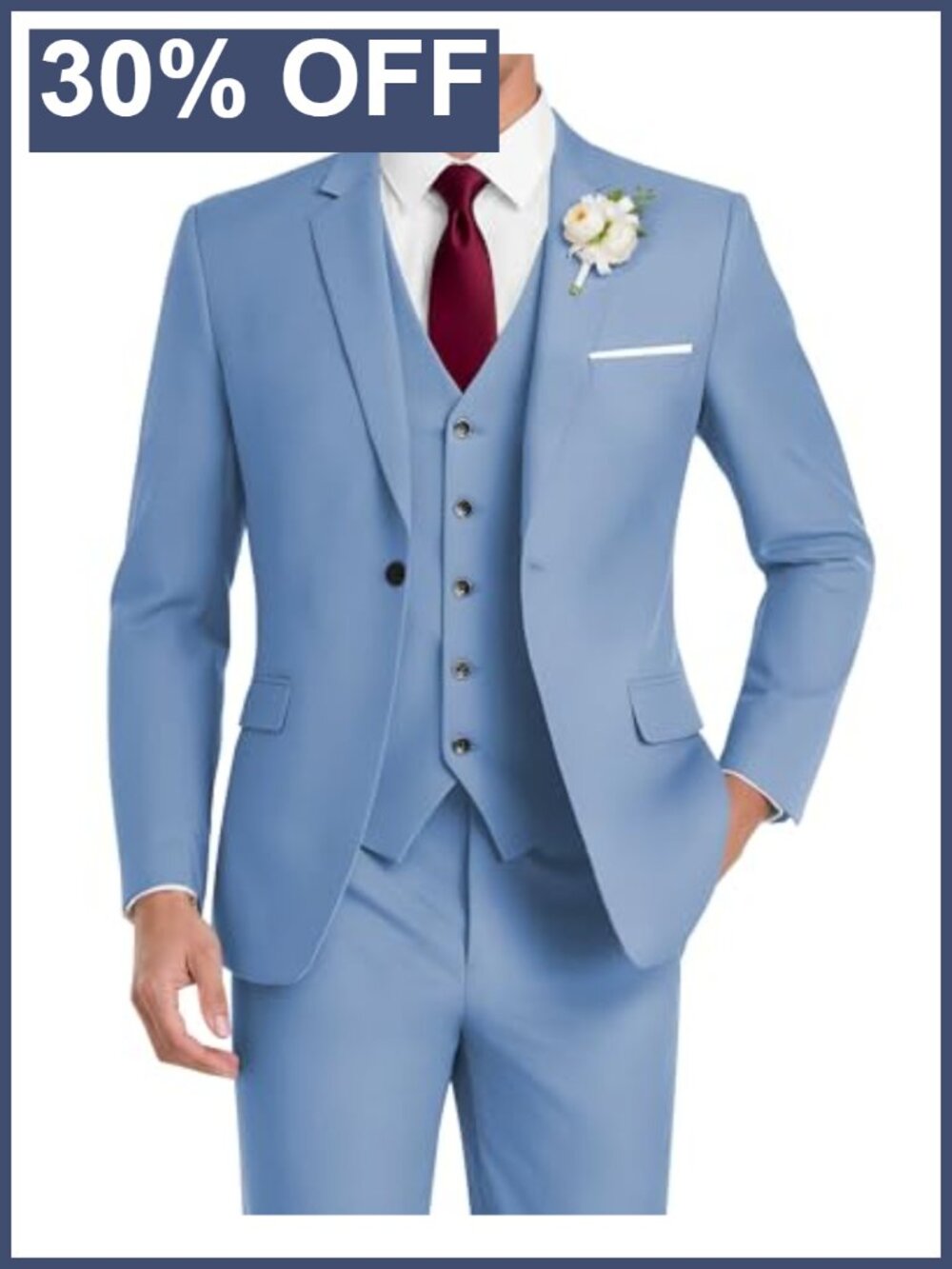Slim Fit 3 Piece Suit Tuxedo Set